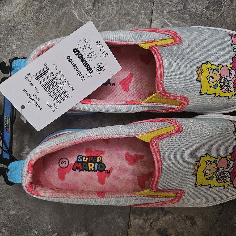 Nintendo Pink and Yellow Sneakers with Princess Peach Slip-ons
